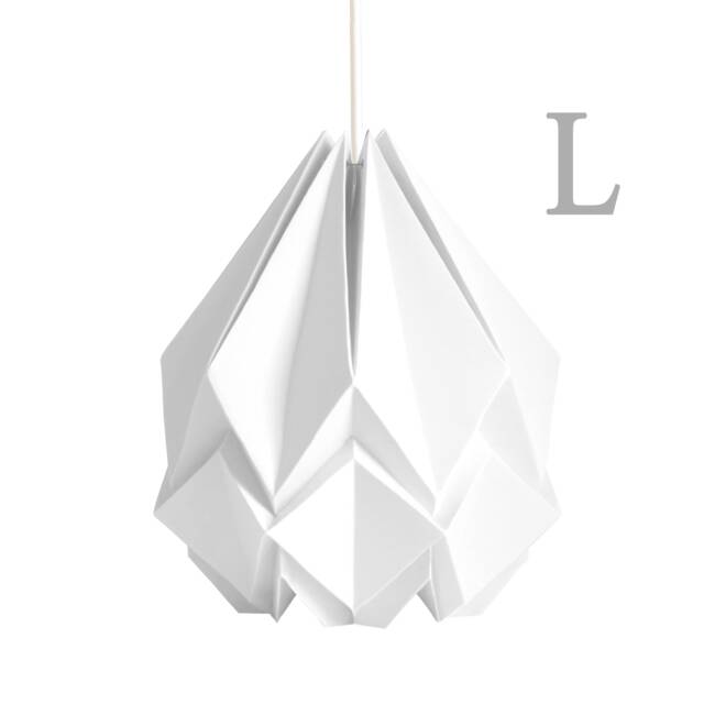 Origami Lampshade in White Paper, Large Size - image 1