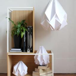 Origami Lampshade in White Paper, Large Size - thumbnail 2