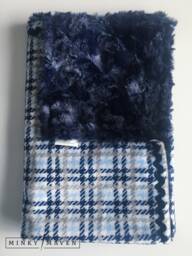 Gone Plaid Minky Baby Blanket - Navy, Light Blue, Gray, & White - thumbnail 1