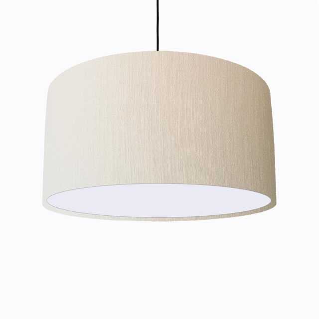 Ivory Linen Lampshade in Textured Fabric & White Lining - image 1
