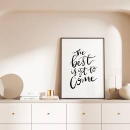The Best Is Yet To Come Print, Home Prints Hand-Lettered Wall Art, Inspirational, Engaged Rescheduled Gift - thumbnail 1