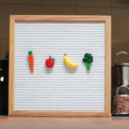 Felt Letter Board Ornaments Handmade Clay Fruits & Veggies Set - thumbnail 2