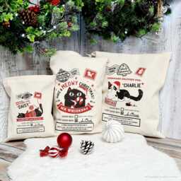 Personalised Christmas Stocking For Cats, Custom Santa Sack Pets, Cat Lover Gifts, Treats & Toys New Kitten Presents
