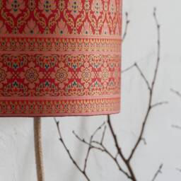 Half-Moon Wall Light in Ethnic Fabric For Boho Decoration, 25x25 cm - thumbnail 2
