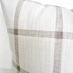 Tan Farmhouse Pillows Pillow Covers Taupe Ecru Buffalo Check Khaki Plaid Home Decor - thumbnail 3