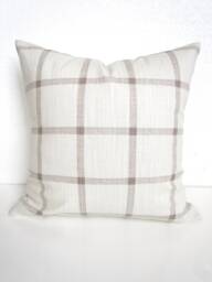 Tan Farmhouse Pillows Pillow Covers Taupe Ecru Buffalo Check Khaki Plaid Home Decor - thumbnail 1