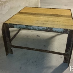 Table Basse Industrielle Bois Brut Pi??tement M??tal Design Loft Vintage Indus - thumbnail 3