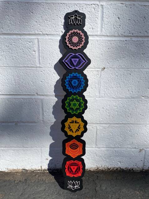 Chakra Wall Art, Wooden Hanging, Decoration, Decor, Kundalini Yoga - image 1