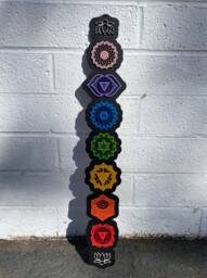 Chakra Wall Art, Wooden Hanging, Decoration, Decor, Kundalini Yoga - thumbnail 1
