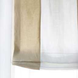 Parchment White Two Colors Combo 100% Linen Relaxed Roman Shades, Cl1010 - thumbnail 2