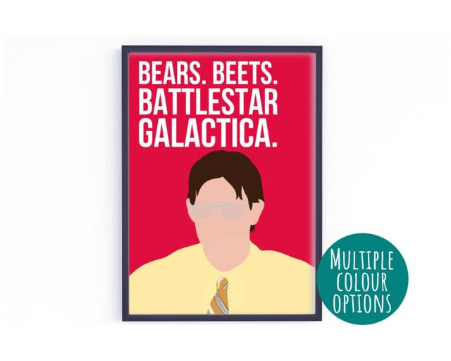 Bears. Beets. Battlestar Galactica. Quote Poster - The Office Us/Michael Scott/Jim Halpert/Jim As Dwight/Prison Mike/Gifts/Fan/Print/Decor
