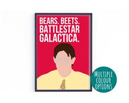 Bears. Beets. Battlestar Galactica. Quote Poster - The Office Us/Michael Scott/Jim Halpert/Jim As Dwight/Prison Mike/Gifts/Fan/Print/Decor - thumbnail 1