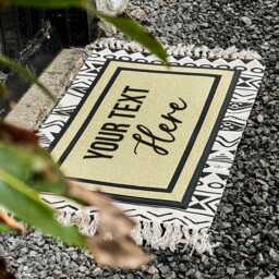 Sand Colored Doormat Custom Your Text Here - All Weather Coloured Door Mat Personalized Customized Weatherproof Rug