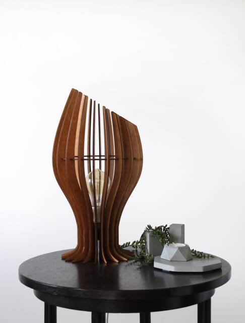 Table Lamp, Wood Bedside Light, Modern Minimalist Lamp-Shade - image 1