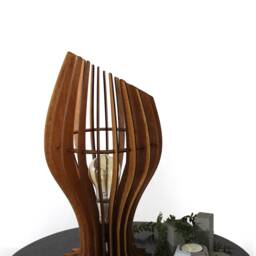 Table Lamp, Wood Bedside Light, Modern Minimalist Lamp-Shade - thumbnail 3