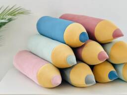 Pillow - Colored Pencil Personalizable Schoolchild 2025 Made Of Velvet Approx. 55 cm Back To School Gift Idea