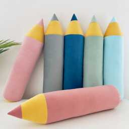 Pillow - Colored Pencil Personalizable Schoolchild 2025 Made Of Velvet Approx. 55 cm Back To School Gift Idea - thumbnail 3