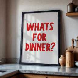 What's For Dinner? Print, Kitchen Funny Gift, Fun Quote, Wall Art, Would Eat Here Again, Food Lovers Art - thumbnail 3