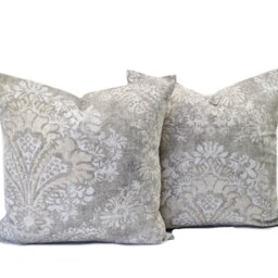 One Magnolia Pillow Cover, Cushion, Decorative Throw Pillow, Beige Grey Accent Floral Case - thumbnail 2