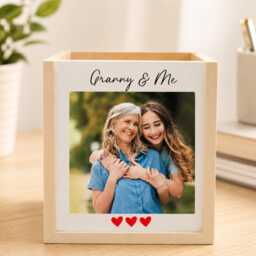 Personalised Photo Pencil Holder - Custom Mdf Pen Pot Any Name Desk Organiser Family Gift Mum Dad Grandma - thumbnail 2