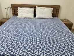 "Hand Block Print Cotton Bed Sheet Indian Ikat Bedding - 90""x108"