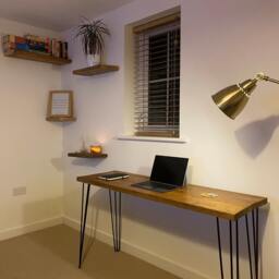 Reclaimed Scaffold Board Desk With Hairpin Legs - thumbnail 3