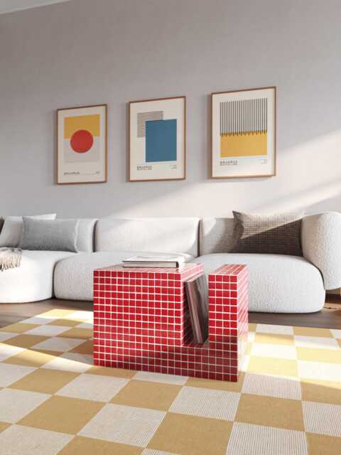Coffee Table. Handmade Tile Living Room Decor. Bedside End Night Regiment. Home - image 1