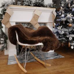xl Brown Sheepskin Rug, Genuine Leather, Comfy Cozy Throw - 48x28 - thumbnail 3
