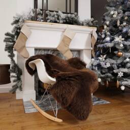 xl Brown Sheepskin Rug, Genuine Leather, Comfy Cozy Throw - 48x28 - thumbnail 2