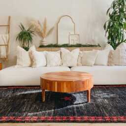 Black Red Geometric Border Rug - Large Area Floor Covering Hand Knotted Living Room Decor Rugs - thumbnail 3