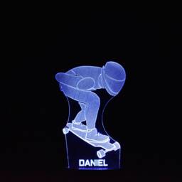 Personalised Skateboarder Led Night Light Engraved Skating Light Stand - thumbnail 4