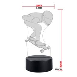 Personalised Skateboarder Led Night Light Engraved Skating Light Stand - thumbnail 2