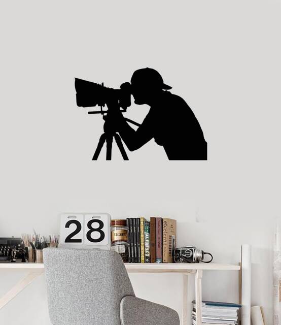 Photographer Vinyl Wall Decal Silhouette Photo Salon Interior Decor Stickers Mural - #2866Di - image 1