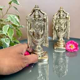 14cm Brass Tirupati Balaji Statue Small Venkateshwara Idol For Puja Mandir Perumal Srinivasa Figurine Spiritual Home Decor Gifts - thumbnail 3