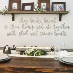 They Broke Bread Metal Sign - Dining Room Wall Decor - thumbnail 2