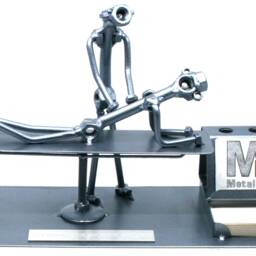 Masseur Gift Nuts & Bolts Sculpture Desc Organizer, Massage Therapist Gift, Scrap Metal Art, Therapist Welded Art Thank You - thumbnail 2