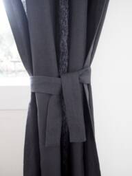 Linen Curtain Belt Made From Heavy Linen - 280 G/M2/ Charcoal Belt - thumbnail 1