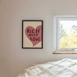 Rich With Love Unframed Print - Cute Prints Hand Drawn Art Posters Bedroom Positive Feel-Good - thumbnail 2