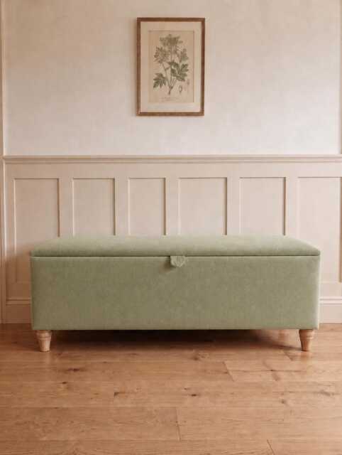Clarke & Velvet Storage Bench, Upholstered End Of Bed Hallway Ottoman Seat, Hidden Handmade in UK - image 1