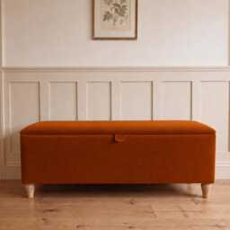 Clarke & Velvet Storage Bench, Upholstered End Of Bed Hallway Ottoman Seat, Hidden Handmade in UK - thumbnail 3