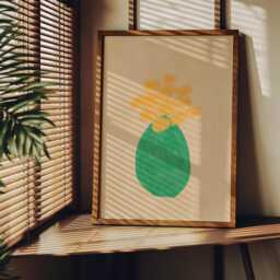 Yellow Flowers in Green Vase Unframed Print - Flower Prints Art Colourful Kitchen Posters Minimal Minimalistic Decor - thumbnail 2