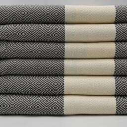 "Dark Gray Towel, Diamond Towel, Turkish Towel 40""x70" - thumbnail 2