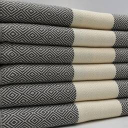 "Dark Gray Towel, Diamond Towel, Turkish Towel 40""x70" - thumbnail 3