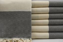 "Dark Gray Towel, Diamond Towel, Turkish Towel 40""x70"