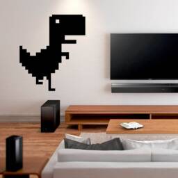 Error Chrome Dinosaur Sticker, Vinyl Wall Art Sticker, Transfer, Mural, Stencil, Easy To Apply, Instructions Included, Matt Finish - thumbnail 1