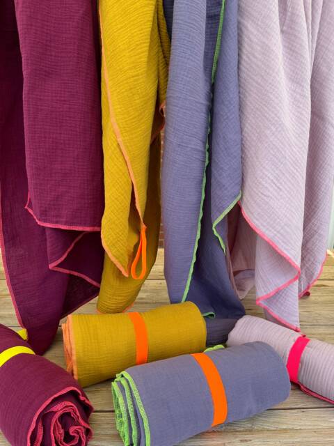 xxl Muslin Blanket - Beach Towel Travel Organic Cotton Camping - image 1