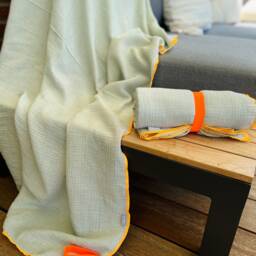 xxl Muslin Blanket - Beach Towel Travel Organic Cotton Camping - thumbnail 2