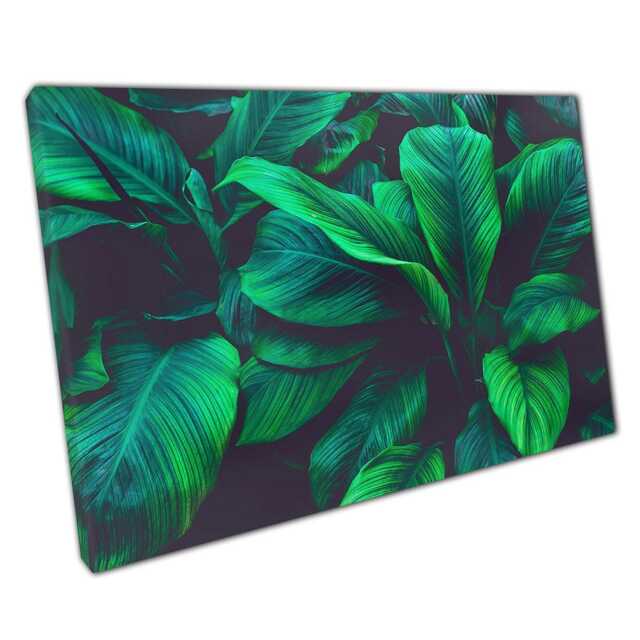 Vibrant Tropical Foliage Canvas Large Green Leaf Wall Art For Home & Office Decor - image 1