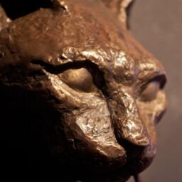 Cat Door Knocker Bronze Sculpture - thumbnail 2