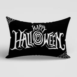 Halloween Cushion Cover/Carved Pumpkin Truck & Haunted House Lumbar Pillow Case/Lumbar Top/Halloween Party Decor/Rectangle - thumbnail 3